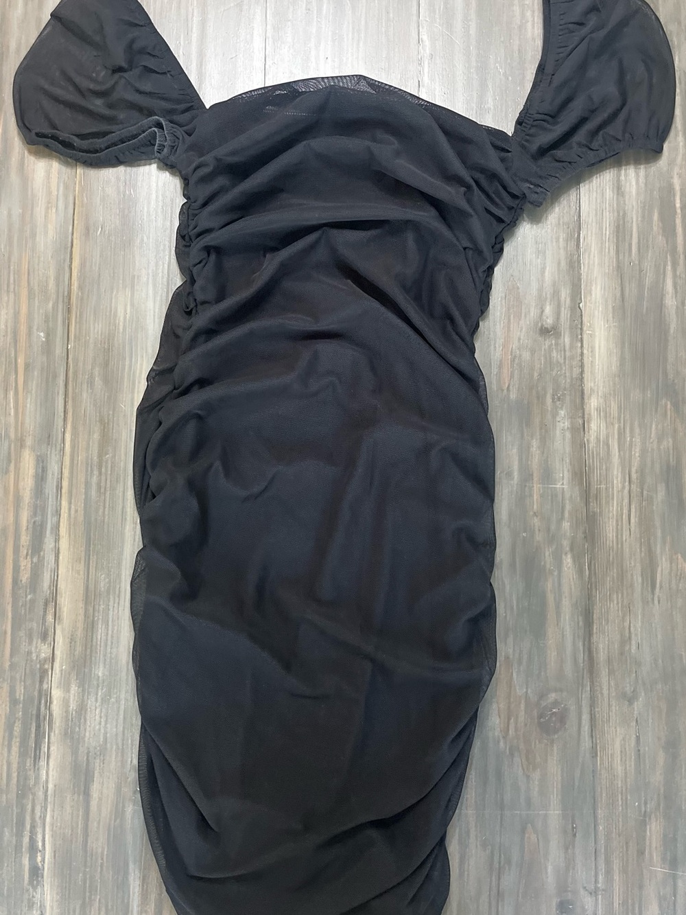 Princess Polly Black Ruched Off-Shoulder Midi Dress